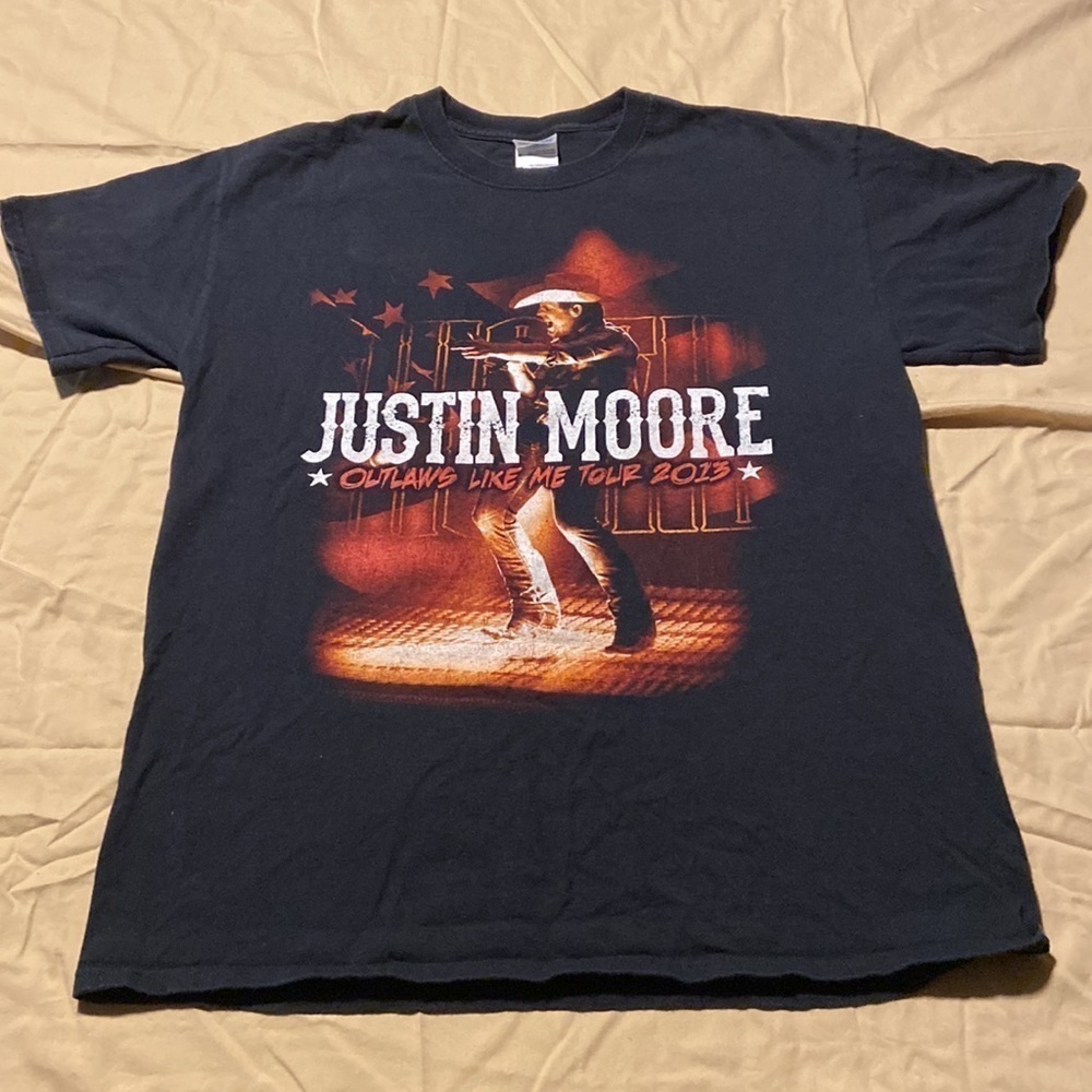 Men’s Justin Moore outlaws like me 2013 tour concert T-shirt in size medium
